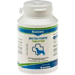 Dose mit Biotin-Tabletten für Hunde, Marke Canina.