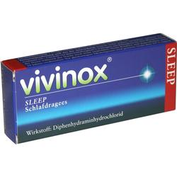 Blaue Packung Schlafmittel mit Aufschrift "vivinox SLEEP".