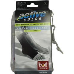 Verpackung einer Knöchelbandage mit Foto eines Fußes und schwarzer Bandage.