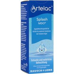 Eine blaue Packung mit Augentropfen von Artelac für trockene Augen.