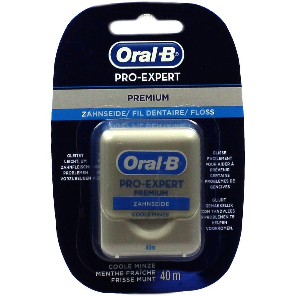 Verpackung mit Oral-B Zahnseide in cooler Minze für die Zahnpflege.
