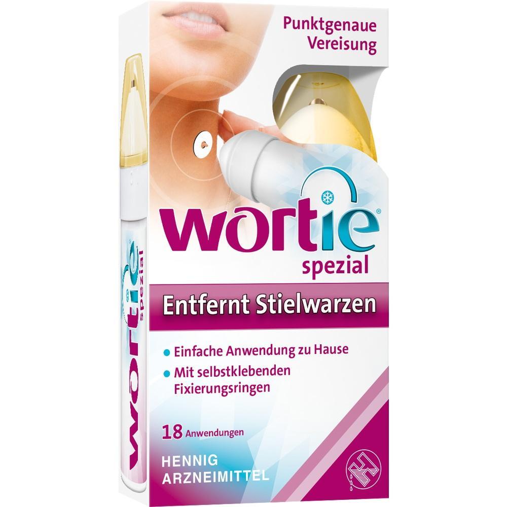 Verpackung eines Produkts zur Entfernung von Stielwarzen.
