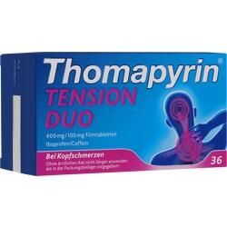 Eine Packung Thomapyrin Tension Duo gegen Kopfschmerzen.